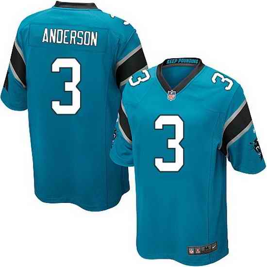 Nike Panthers #3 Derek Anderson Blue Team Color Mens Stitched NFL Elite Jersey